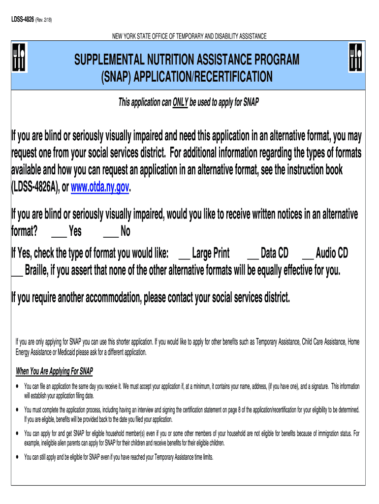 2018 2022 Form NY LDSS 4826 Fill Online Printable Fillable Blank 