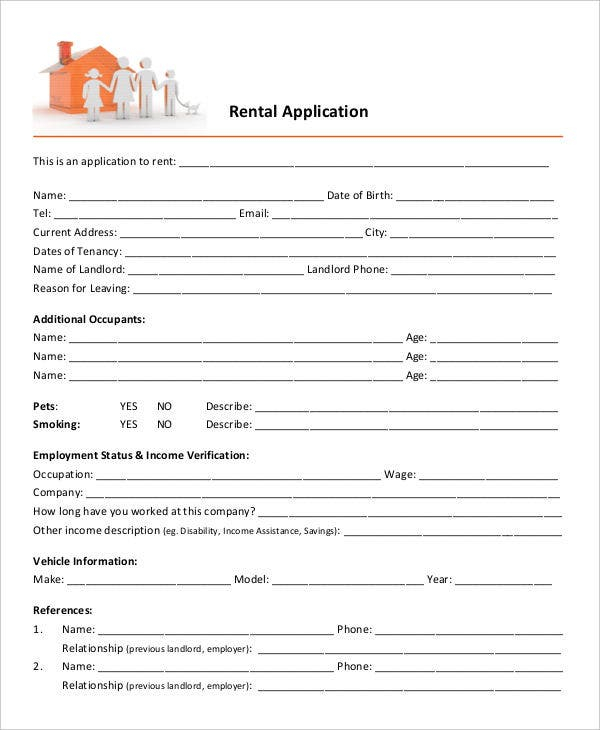 21 Printable Rental Application Templates Free Premium Templates