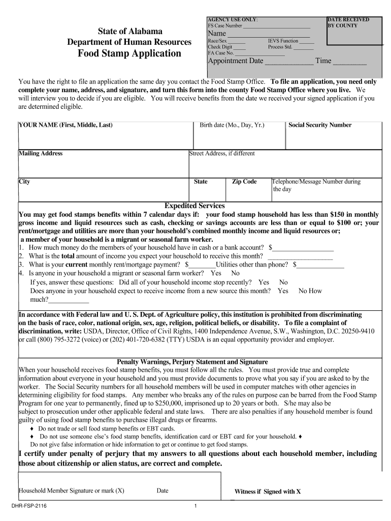 Alabama Food Stamp Application Pdf 2020 2022 Fill And Sign Printable