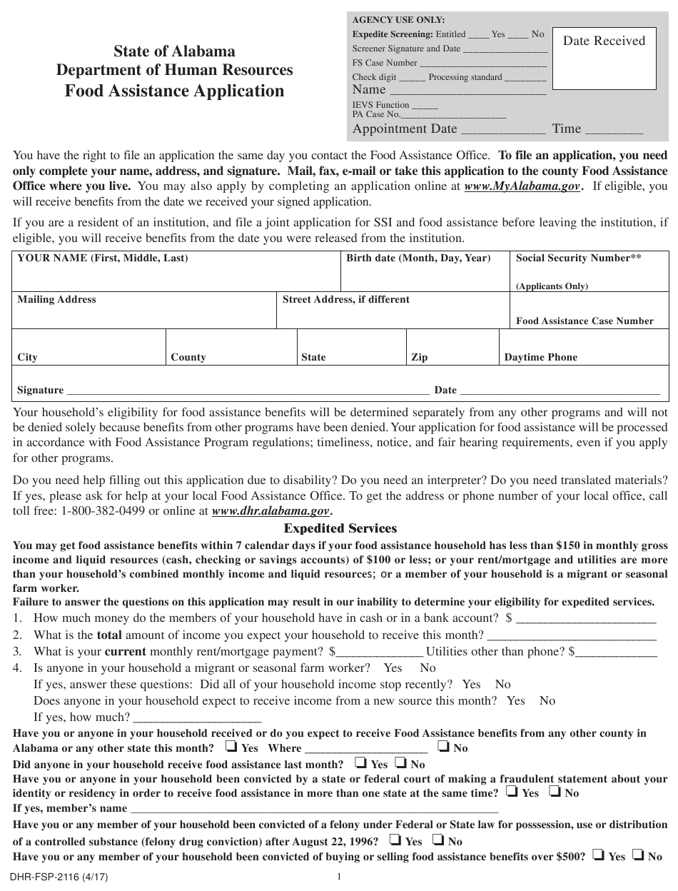 Alabama Food Stamp Printable Application Printable Application