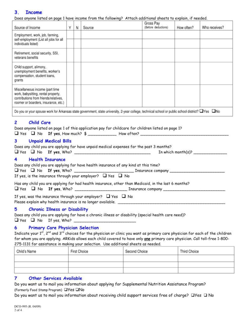 Arkids Application Fill Out Printable PDF Forms Online