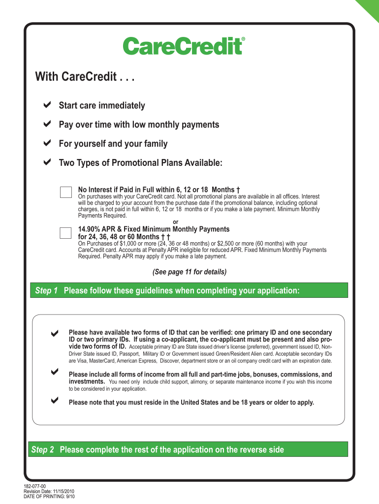 Care Credit Application Pdf 2019 Fill And Sign Printable Template 