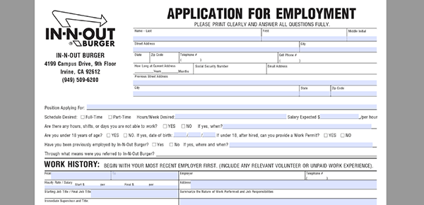 Carl s Jr Employment Application Pdf MPLOYME