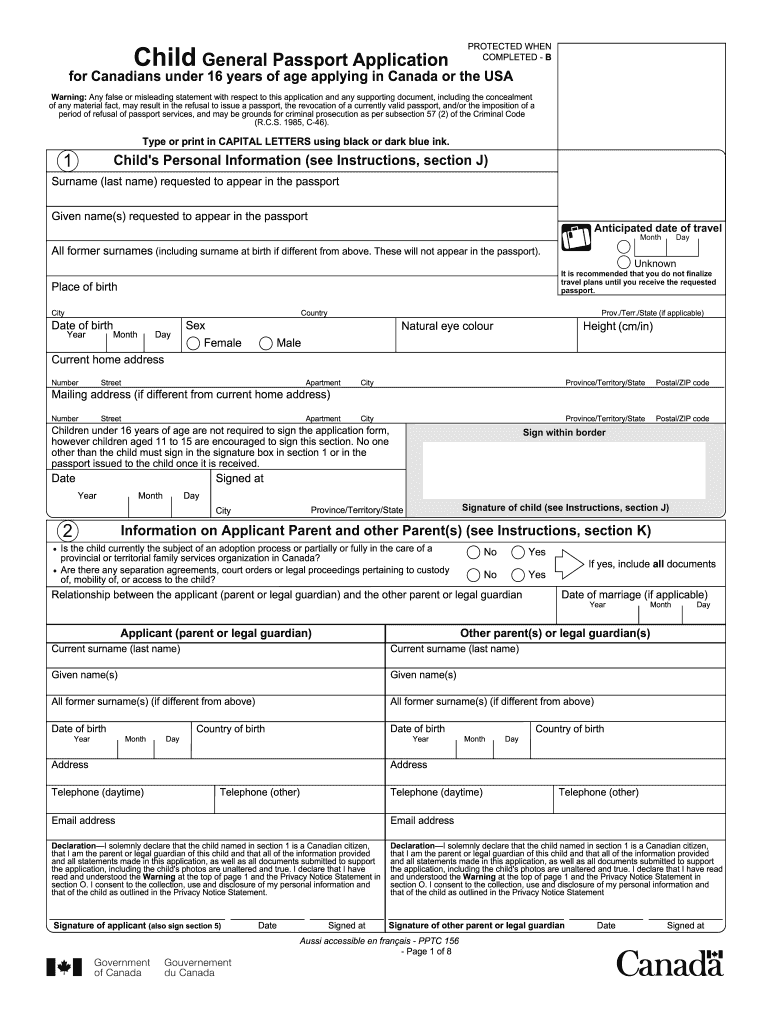 Child General Passport Application Fill Out And Sign Printable PDF 