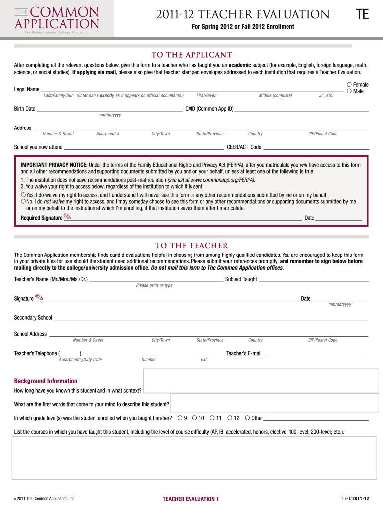 Common Application Form Fill Out And Sign Printable PDF Template 