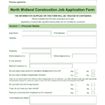 Construction Job Application Form Templates At Allbusinesstemplates