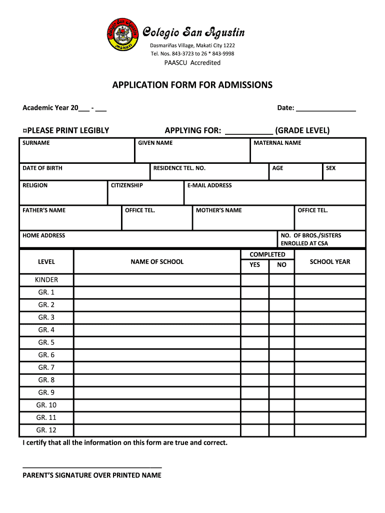 Csa Application Form Fill Out And Sign Printable PDF Template SignNow