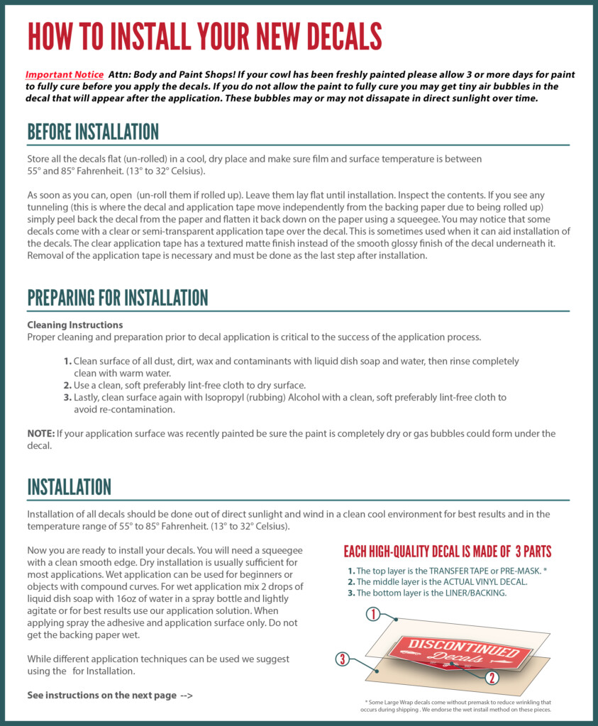 DiscontinuedDecals Decal Installation Instructions