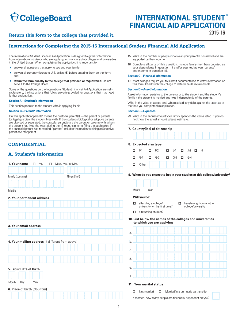 Financial Aid Student Application Fill Out And Sign Printable PDF 