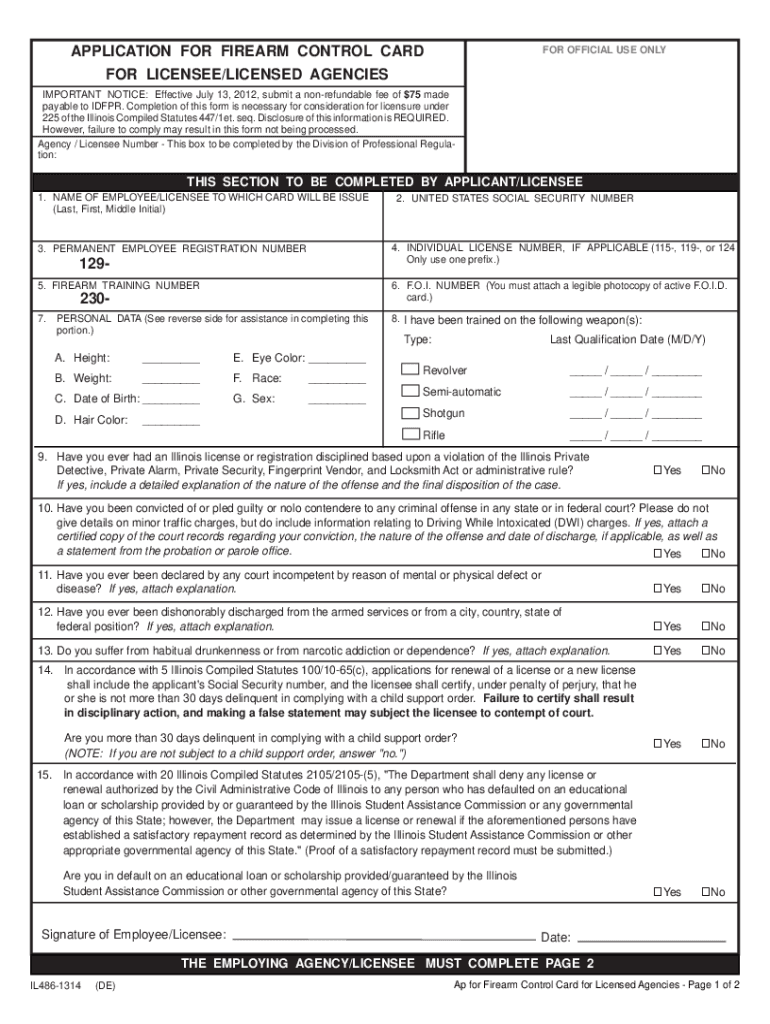 Foid Card Application Illinois Fill Online Printable Fillable 