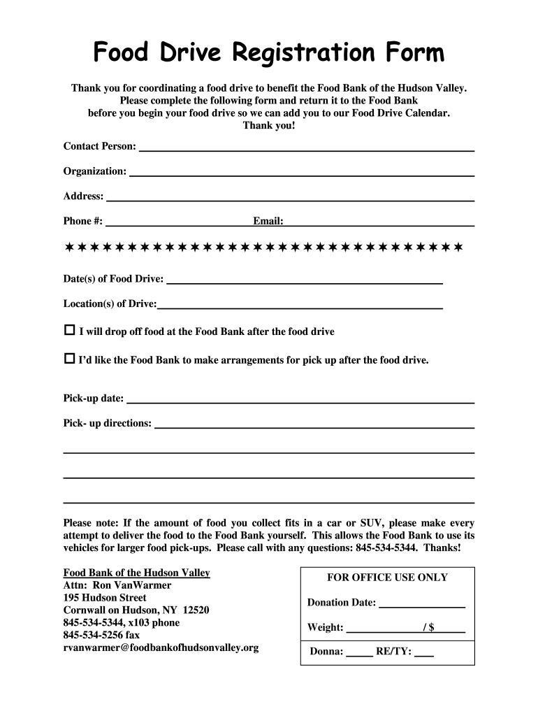 Food Bank Application Form Fill Online Printable Fillable Blank