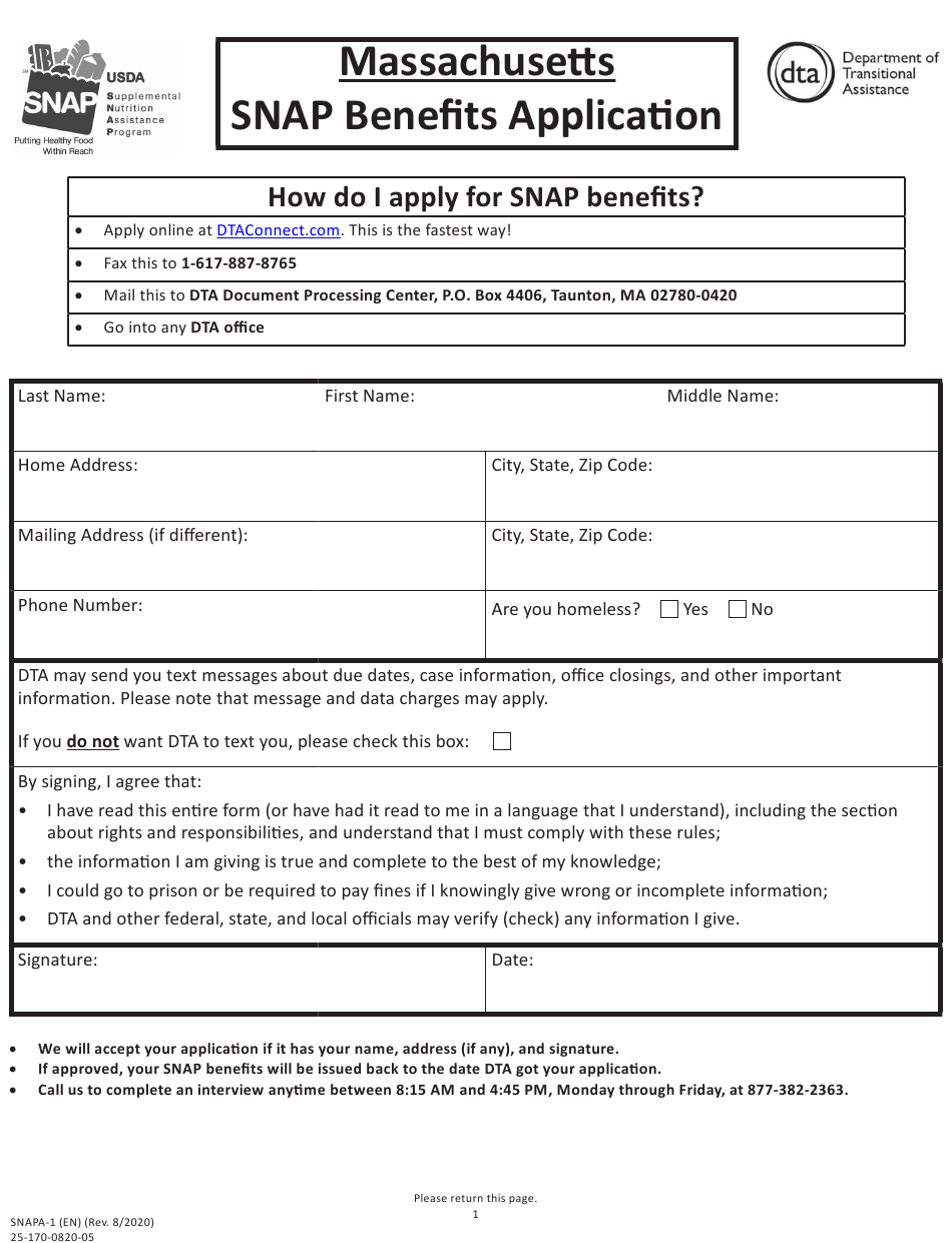 Snap Benefits Printable Application Printable Application 5662
