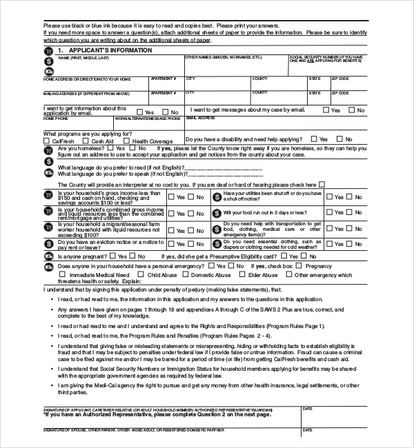 FREE 9 Sample Medical Application Forms In PDF MS Word Excel