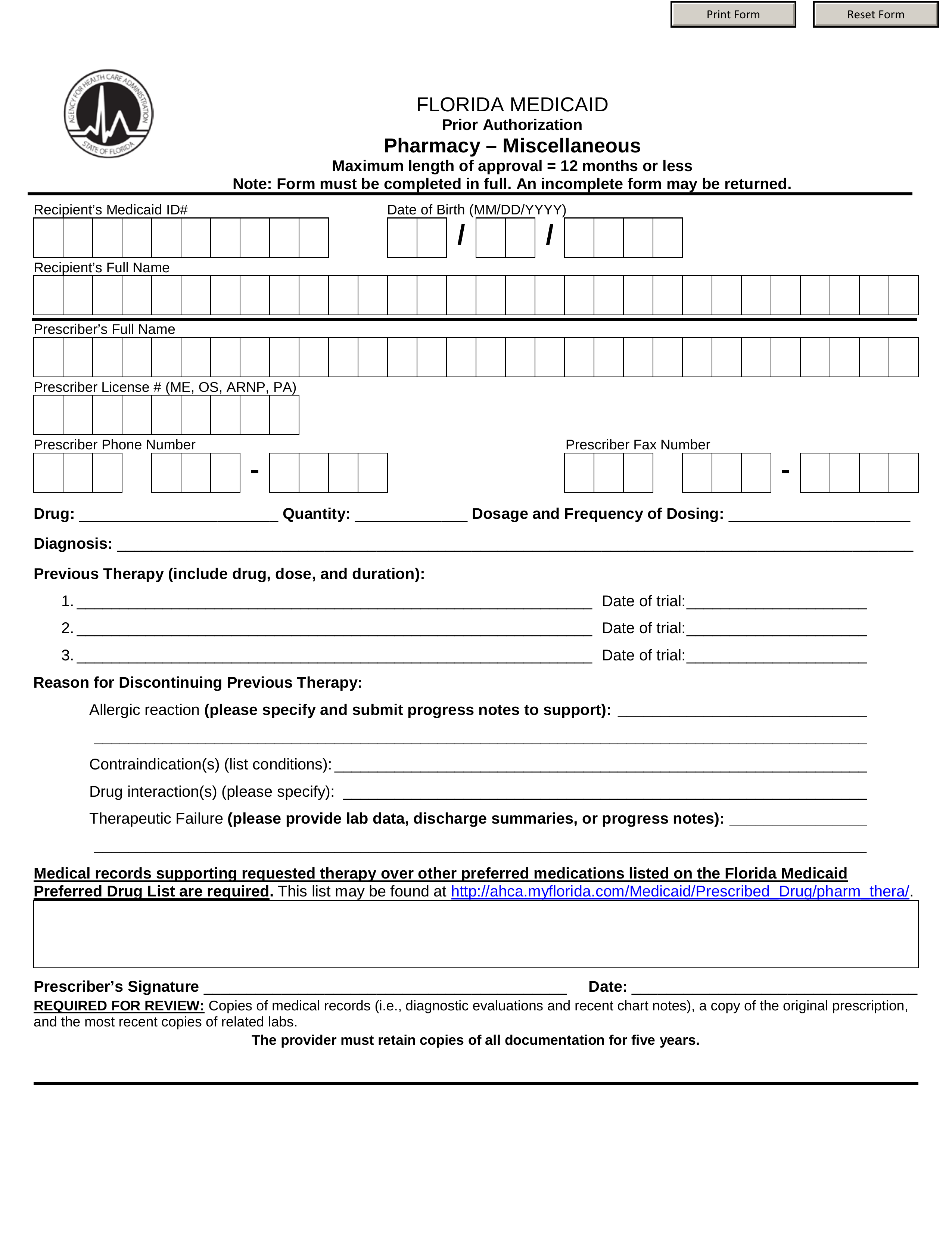 Florida Medicaid Application Printable Printable Application 1754