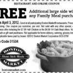 Free Large Side With Family Meal At Boston Market Boston Market