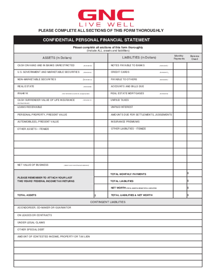 Free Printable GNC Job Application Form Page 6