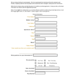 Free Printable Ross Job Application Form