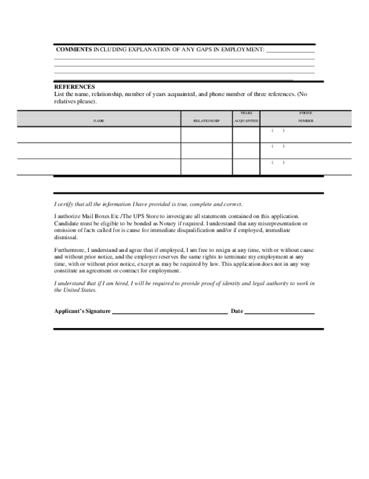 Free Printable UPS Job Application Form Page 3