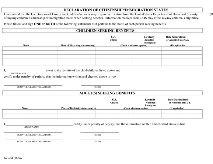 Georgia Medicaid Application In Word And Pdf Formats Page 3 Of 3