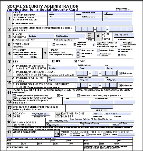 FREE 9 Sample Social Security Application Forms In PDF Printable
