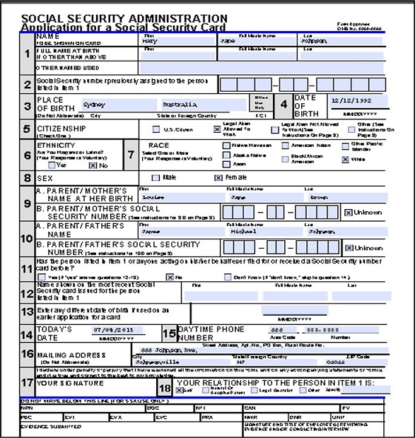 FREE 9 Sample Social Security Application Forms In PDF Printable 