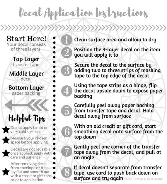 Image Result For Printable Vinyl Application Instructions Printable 