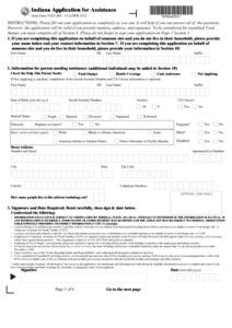 Indiana Application For Assistance Printable Pdf Download - Printable ...