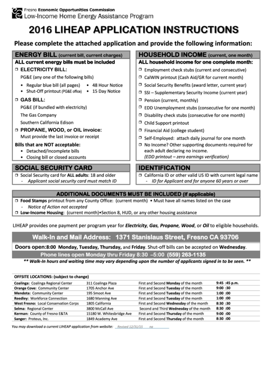 Liheap Application Energy Intake Form Printable Pdf Download