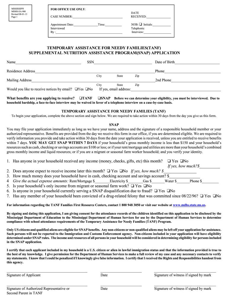 Mdhs Ms Gov Snap Fill Out And Sign Printable PDF Template SignNow