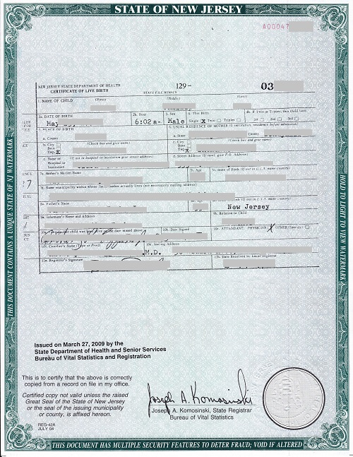 Nj Birth Certificate Application Printable Printable Application
