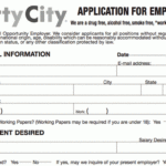 Party City Application PDF Print Out