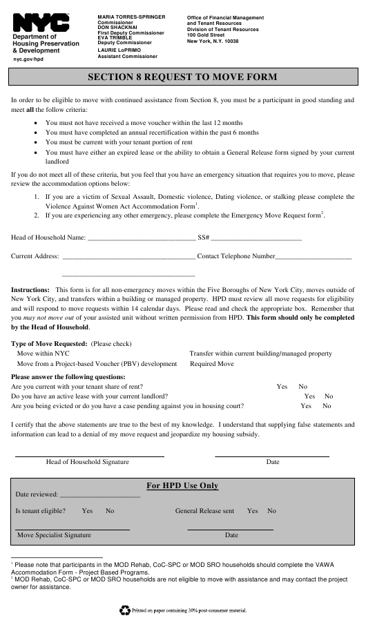 Printable Section 8 Application Form TUTORE ORG Master Of Documents