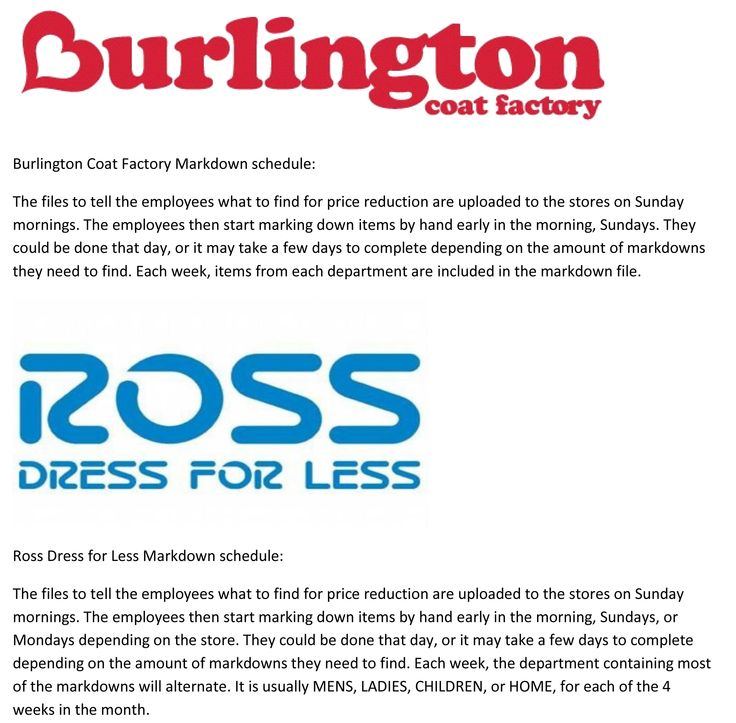 Ross Dress For Less Application Printout