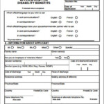Sample Disability Application Forms Template Printable Medical Forms