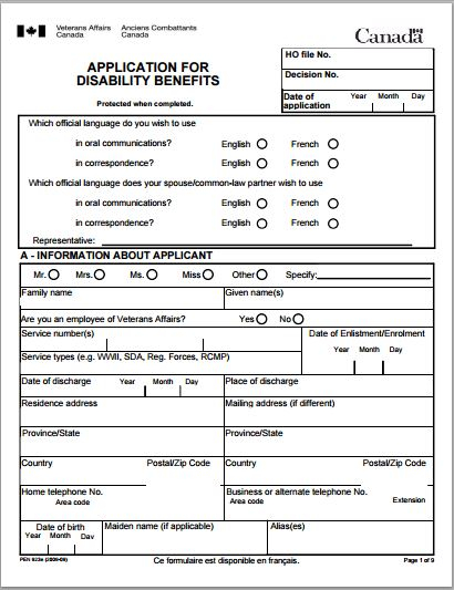 Sample Disability Application Forms Template Printable Medical Forms 