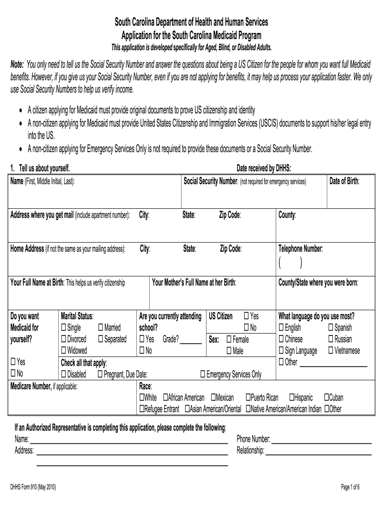 Sc Medicaid Application Form Printable TUTORE ORG Master Of Documents