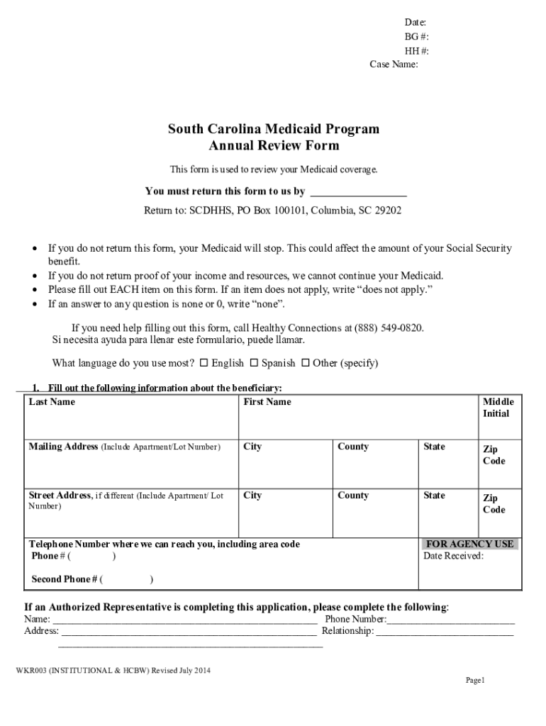 South Carolina Medicaid Application Form Fill Online Fill Out And 