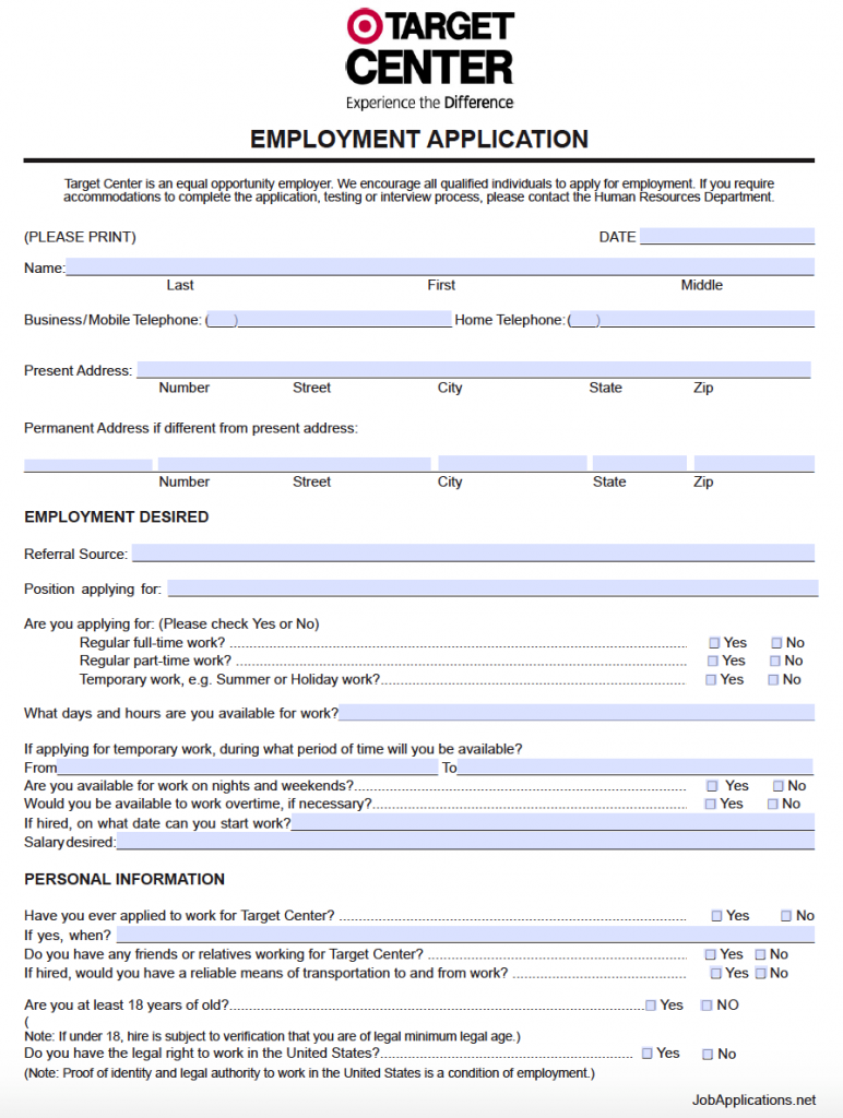 Target Job Application Adobe PDF Apply Online