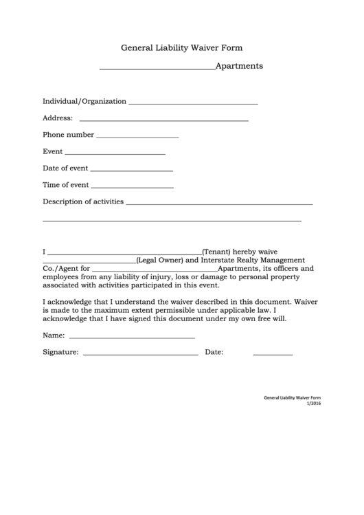 Top 21 General Liability Waiver Form Templates Free To Download In PDF 