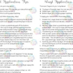 Vinyl Application Tips Digital Download Printable