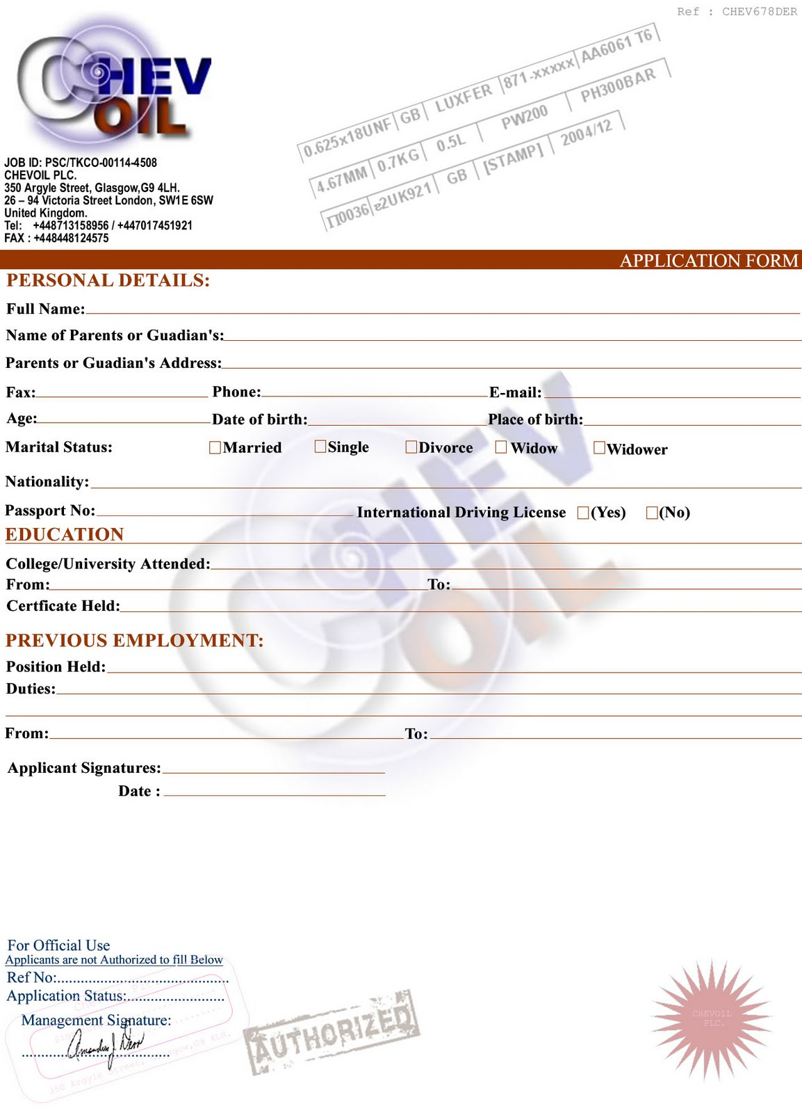 Printable Fake Job Application Printable Application 2945